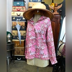 Vintage Pink floral buttoned down shirt